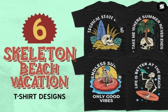 Download Skeleton Summer Beach T-shirt Designs - Summer Collection