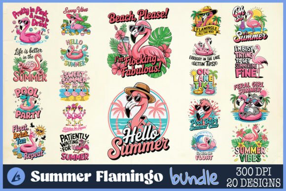 Download Summer Flamingo SVG Bundle - Summer Collection