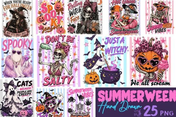 Download Funny Summerween Hand Drawn Bundle - Summer Collection