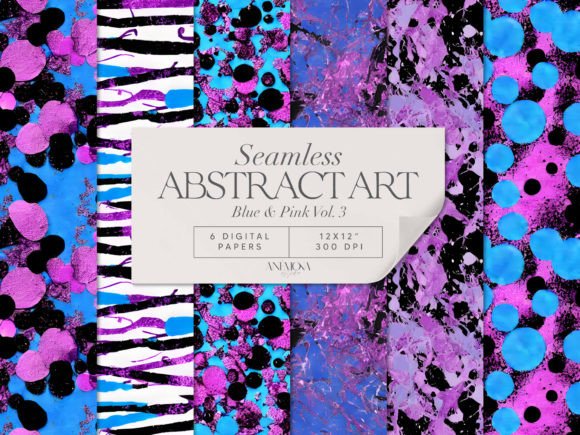 Download Blue and Pink Abstract Art Paper Pack - Premium Bundle