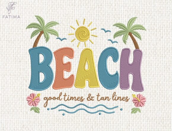 Download Beach Summer Embroidery Design - Summer Collection