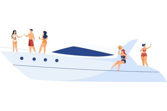 Download Vacation on Yacht Concept. Happy Tourist - Concept Collection