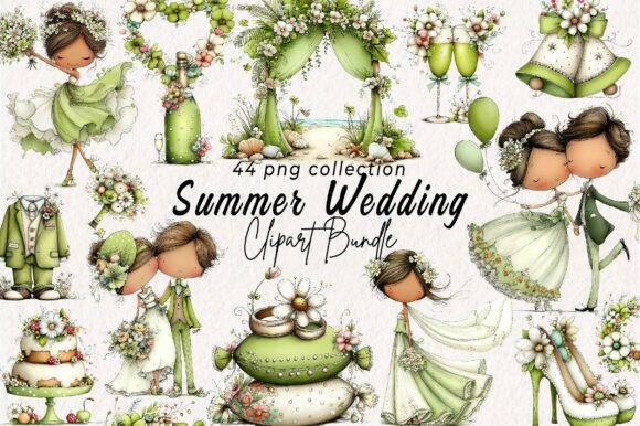 Download Whimsical Summer Wedding Clipart - Summer Collection