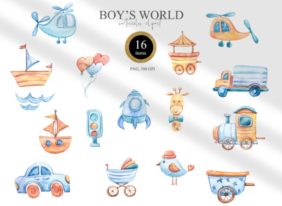 Download Watercolor It's a Boy Clipart. Nursery - Premium Resources