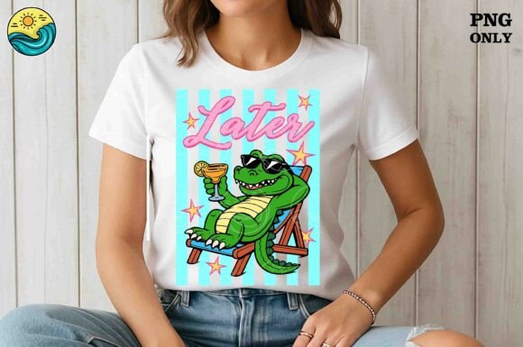 Download Later Alligator Summer Vacation Teal Png - Summer Collection