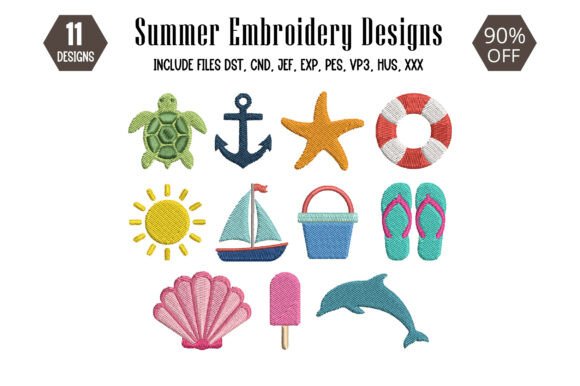 Download Mini Summer Embroidery Design - Summer Collection