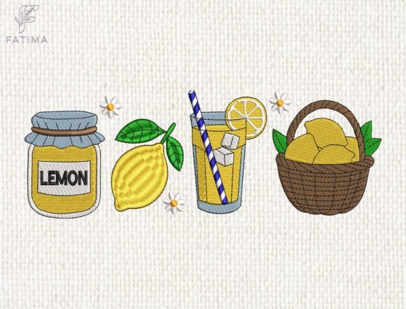 Download Lemon Summer Embroidery Design - Summer Collection