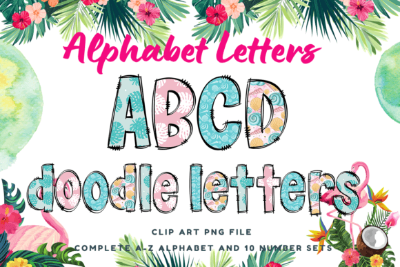 Download Shellfish Doodle Alphabet Summer Letters - Summer Collection