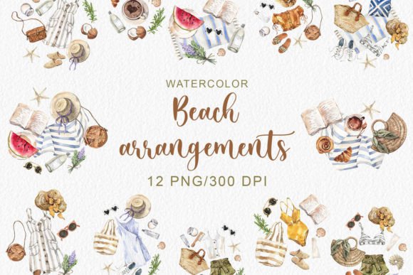 Download Watercolor Summer Fashion Arrangements - Summer Collection