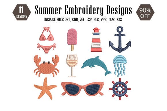 Download Summer Embroidery Design - Summer Collection