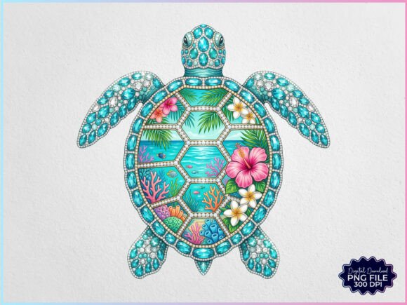 Download Rhinestone Sea Turtle Summer Beach PNG - Summer Collection