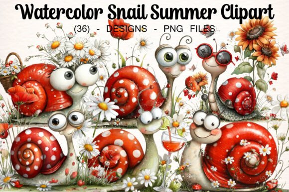 Download Watercolor Snail Summer Clipart - Summer Collection