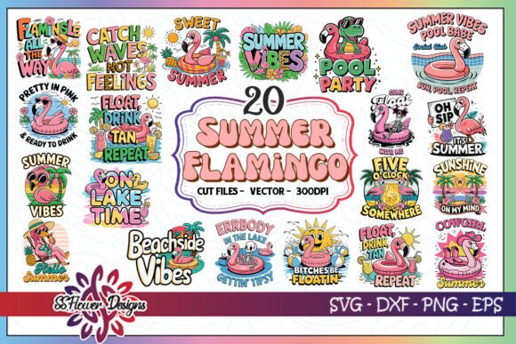 Download Summer Flamingo SVG Bundle - Summer Collection