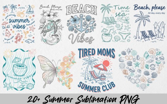 Download 20+ Summer Vibes Seashell Bundle PNG - Summer Collection