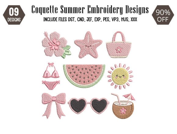 Download Coquette Summer Embroidery Design - Summer Collection
