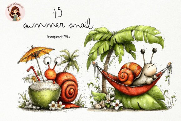 Download Quirky Summer Snail PNG Clipart - Summer Collection
